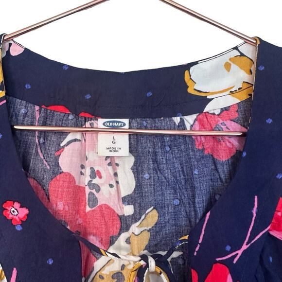 Old Navy Blue Floral Mini Dress - Summer Sleeveless - Large - Picture 3 of 6